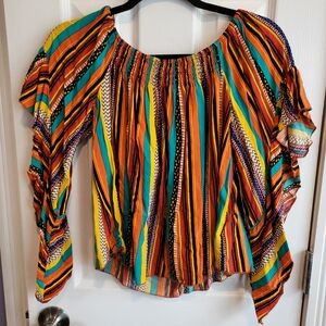 Colorful Striped Women's Blouse